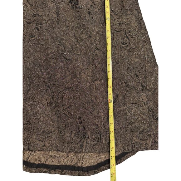 Lillie Rubin Carmen Marc Valvo Collection Brown Beaded Evening Gown Dress Long S - Picture 12 of 16